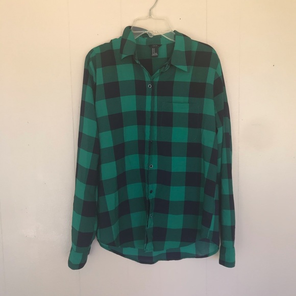 3 for $15 I love h8i Green Black Buffalo Check  M - Picture 3 of 7